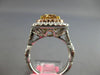 LARGE GIA 4.12CT WHITE PINK & MOCHA DIAMOND 18KT 2 TONE GOLD 3D ENGAGEMENT RING