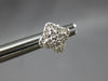 ESTATE .32CT DIAMOND 14KT WHITE GOLD 3D CLUSTER SQUARE FLOWER STUD EARRINGS
