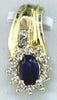 .80CT DIAMOND & AAA SAPPHIRE 14KT YELLOW GOLD TEAR DROP FLOWER FLOATING PENDANT