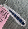79CT DIAMOND & AAA SAPPHIRE 14KT WHITE GOLD 3D JOURNEY OPEN TEAR DROP PENDANT