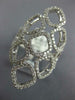 ESTATE LARGE 1.05CT DIAMOND 18KT WHITE GOLD MULTI OPEN GEOMETRIC SQUARE FUN RING