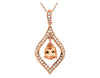 .87CT DIAMOND & AAA MORGANITE 14KT ROSE GOLD 3D PEAR SHAPE & ROUND LEAF PENDANT