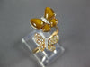 ESTATE .03CT DIAMOND & AAA TIGER EYE 18KT ROSE GOLD DOUBLE BUTTERFLY LOVE RING