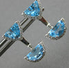 3.13CT DIAMOND & AAA BLUE TOPAZ 14KT WHITE GOLD TRILLION & MOON HANGING EARRINGS