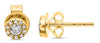 .15CT DIAMOND 14KT YELLOW GOLD ROUND CLASSIC SOLITAIRE FLORAL FUN STUD EARRINGS