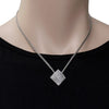1.35CT DIAMOND 18KT WHITE GOLD SQUARE GEOMETRICAL MULTI STRAND FLOATING PENDANT