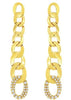 .20CT DIAMOND 14KT YELLOW GOLD ROUND GRADUATING CUBAN LINK FUN HANGING EARRINGS