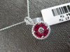 .91CT DIAMOND & AAA RUBY 18K WHITE GOLD ROUND & MARQUISE FLOWER FLOATING PENDANT