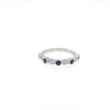 .48CT DIAMOND & SAPPHIRE 18KT WHITE GOLD FILIGREE SEMI ETERNITY ANNIVERSARY RING