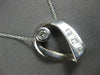 ESTATE .45CT DIAMOND 14KT WHITE GOLD ROUND & BAGUETTE TEAR DROP FLOATING PENDANT