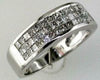 1CT DIAMOND 14KT WHITE GOLD 3D 3 ROW PRINCESS INVISIBLE WEDDING ANNIVERSARY RING