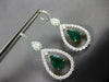 EXTRA LARGE 10.16CT DIAMOND & AAA EMERALD 18KT TWO TONE GOLD 3D HANGING EARRINGS