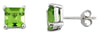 ESTATE 2.30CT AAA PERIDOT 14KT WHITE GOLD 3D CLASSIC PRINCESS CUT STUD EARRINGS