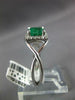 WIDE 1.14CT DIAMOND & AAA EMERALD 14KT WHITE GOLD 3D SQUARE HALO ENGAGEMENT RING