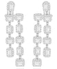 5.46CT DIAMOND 18KT WHITE GOLD 3D ROUND & BAGUETTE MULTI SQUARE HANGING EARRINGS