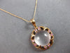 4.72CT DIAMOND & AAA PINK SAPPHIRE & PINK QUARTZ 14K ROSE GOLD 3D FLORAL PENDANT