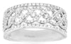 ESTATE WIDE .88CT DIAMOND 14KT WHITE GOLD 3D CLASSIC INFINITY ANNIVERSARY RING
