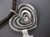 ESTATE LARGE .65CT DIAMOND 14KT WHITE GOLD 3D MULTI HEART LOVE FLOATING PENDANT
