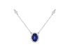 1.57CT DIAMOND & AAA TANZANITE 14KT WHITE GOLD OVAL & ROUND BY THE YARD NECKLACE