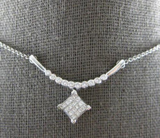 .50CT DIAMOND 14KT WHITE GOLD 3D ROUND & PRINCESS INVISIBLE GEOMETRICAL NECKLACE