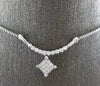.50CT DIAMOND 14KT WHITE GOLD 3D ROUND & PRINCESS INVISIBLE GEOMETRICAL NECKLACE