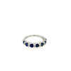 ESTATE 1.41CT DIAMOND & AAA SAPPHIRE 18KT WHITE GOLD 3D 7 STONE ANNIVERSARY RING