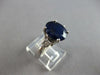 LARGE 6.57CT DIAMOND & AAA SAPPHIRE 14KT WHITE GOLD OVAL ENGAGEMENT RING 27584