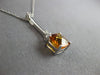 1.04CT DIAMOND & AAA CITRINE 14KT WHITE GOLD 3D CUSHION & ROUND FLOATING PENDANT