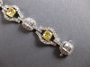 LARGE 9.06CT WHITE & FANCY YELLOW DIAMOND 18KT 2 TONE GOLD LOVE TENNIS BRACELET