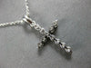 ESTATE .52CT DIAMOND 14K WHITE GOLD 3D ROUND SHARED PRONG CROSS FLOATING PENDANT