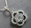 ESTATE .40CT DIAMOND 18KT WHITE GOLD 3D CLUSTER FLOWER FLOATING PENDANT