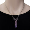 3.01CT AAA PINK TOURMALINE & AMETHYST 18KT WHITE GOLD 3D CHANDELIER FUN NECKLACE