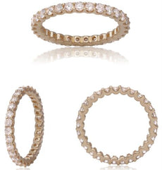 1.12CT DIAMOND 14KT YELLOW GOLD ROUND LUCIDA SHARED PRONG ETERNITY WEDDING RING