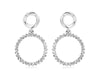 ESTATE .25CT DIAMOND 14KT WHITE GOLD 3D BAGUETTE CIRCULAR FUN HANGING EARRINGS