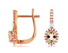 .77CT DIAMOND & AAA MORGANITE 14KT ROSE GOLD 3D OVAL LEVERBACK HANGING EARRINGS