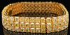 LARGE 27.13CT FANCY YELLOW DIAMOND 18K YELLOW GOLD PRINCESS CUFF TENNIS BRACELET