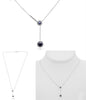 .57CT DIAMOND & AAA SAPPHIRE 14K WHITE GOLD 3D ROUND DOUBLE FLOWER LOVE NECKLACE