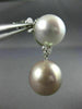 LARGE .28CT DIAMOND & AAA PINK WHITE SOUTH SEA PEARLS 18KT WHITE GOLD EARRINGS