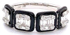 WIDE .67CT DIAMOND & BLACK ENAMEL 18K WHITE GOLD CLUSTER SQUARE ANNIVERSARY RING