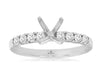 .42CT DIAMOND 14KT WHITE GOLD CLASSIC 9 STONE 4 PRONG SEMI MOUNT ENGAGEMENT RING