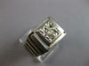 ESTATE LARGE .15CT DIAMOND 14KT WHITE GOLD 3D SOLITAIRE SQUARE MENS RING