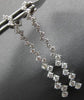 ESTATE 1.50CT DIAMOND 18K WHITE GOLD CRISS CROSS CHANDELIER FUN HANGING EARRINGS