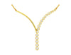 .55CT DIAMOND 14KT YELLOW GOLD 3D ROUND GRADUATING JOURNEY V SHAPE LOVE NECKLACE