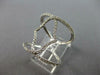 ESTATE LARGE .45CT DIAMOND 14K WHITE GOLD LUCKY HAMSA CHAMSA LOVE KNOT FUN RING