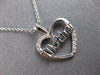 ESTATE .05CT DIAMOND 14KT WHITE GOLD 3D OPEN HEART MOTHER FUN FLOATING PENDANT