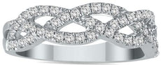 .27CT DIAMOND 14KT WHITE GOLD 3D ROUND CLASSIC CRISS CROSS INFINITY WEDDING RING