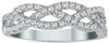 .27CT DIAMOND 14KT WHITE GOLD 3D ROUND CLASSIC CRISS CROSS INFINITY WEDDING RING