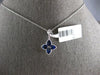 1.29CT DIAMOND & AAA SAPPHIRE 18KT WHITE GOLD 3D 4 LEAF CLOVER FLOATING PENDANT
