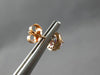 .68CT DIAMOND & AAA AMETHYST 14KT ROSE GOLD 3D ROUND HALO FLOWER STUD EARRINGS