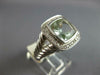 LARGE 3.55CT DIAMOND & AAA GREEN AMETHYST 14KT WHITE GOLD CUSHION HALO FUN RING